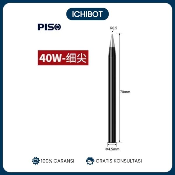 40W Mata Solder Soldering Iron Tip Lancip Hitam 40 Watt