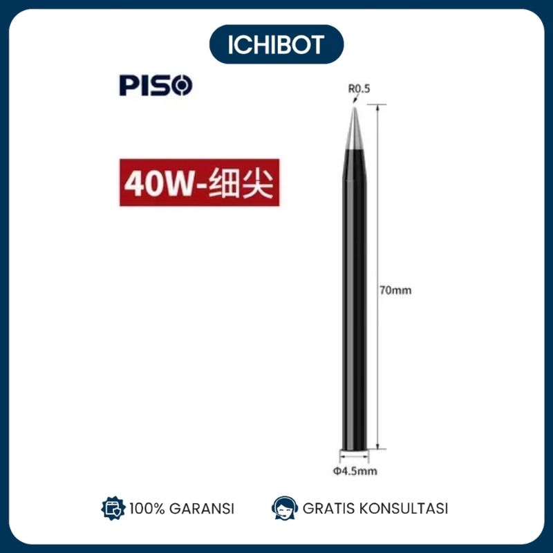 40W Mata Solder Soldering Iron Tip Lancip Hitam 40 Watt