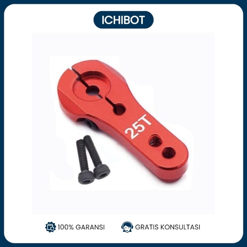 Merah 25T Standard Rocker Arm Servo Horn Steering Gear Metal MG995 MG946 MG996 MG945