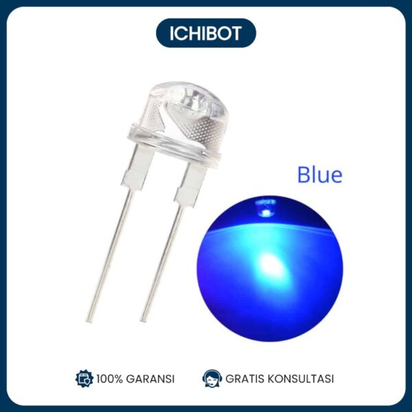 (10pcs) LED 8MM Super Bright Strawhat Light Emitting Diode Biru Blue