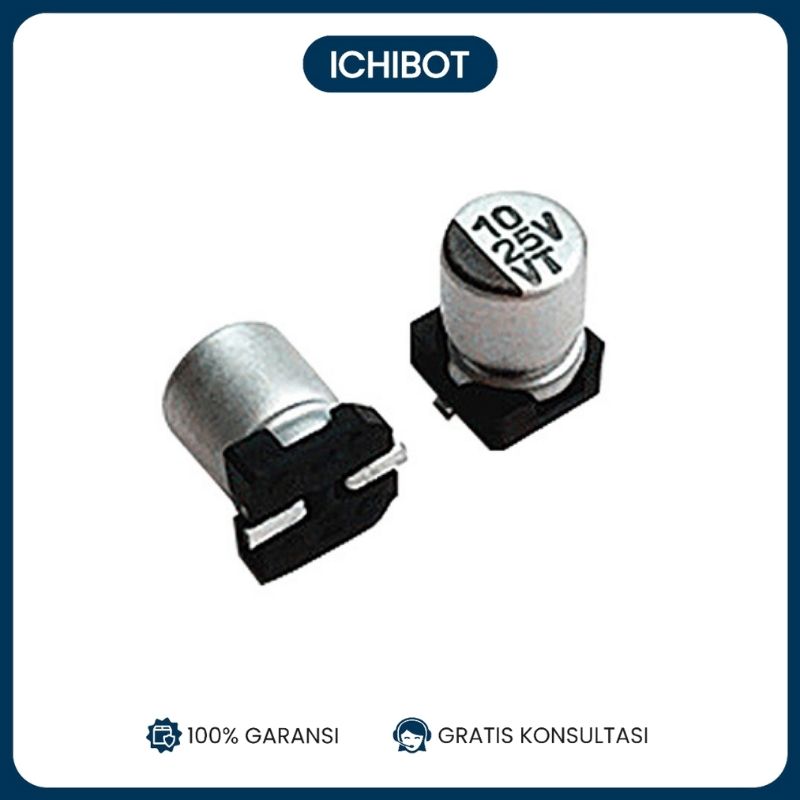 10uF 25v 4x5.4 SMD SMT Capacitor Elco Elko Kapasitor 10 uF