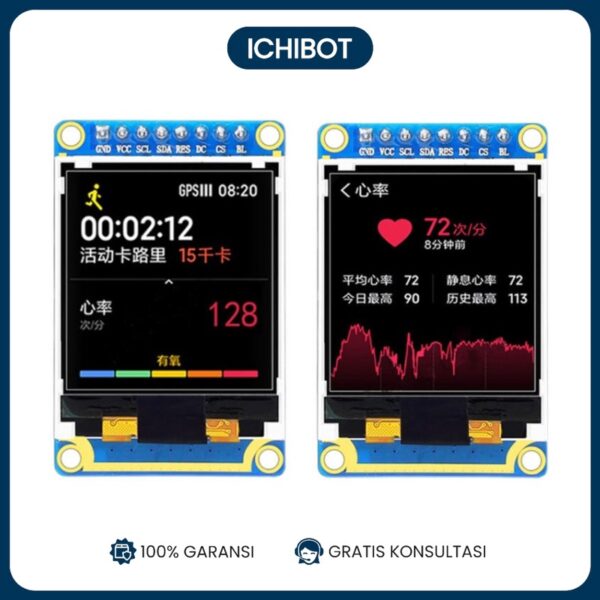LCD TFT 1.44 Inch SPI 128x128 ST7735 8-Pin Color Display Arduino