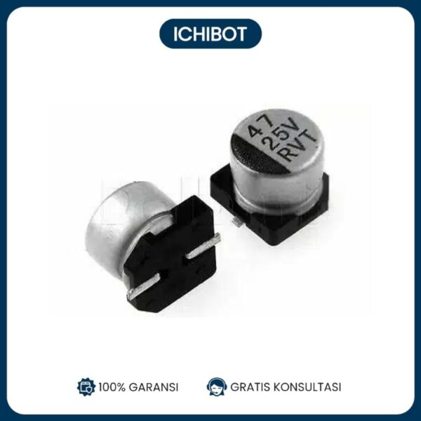 47uF 25v 6.3x5.4 SMD SMT Capacitor Elco Elko Kapasitor 47 uF