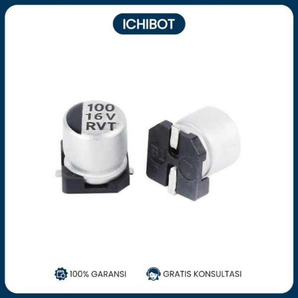 100uF 16v 6.3x5.4 SMD SMT Capacitor Elco Elko Kapasitor 100 uF