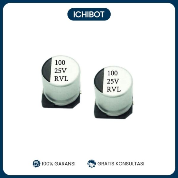 100uF 25v 6.3x7.7 SMD SMT Capacitor Elco Elko Kapasitor 100 uF