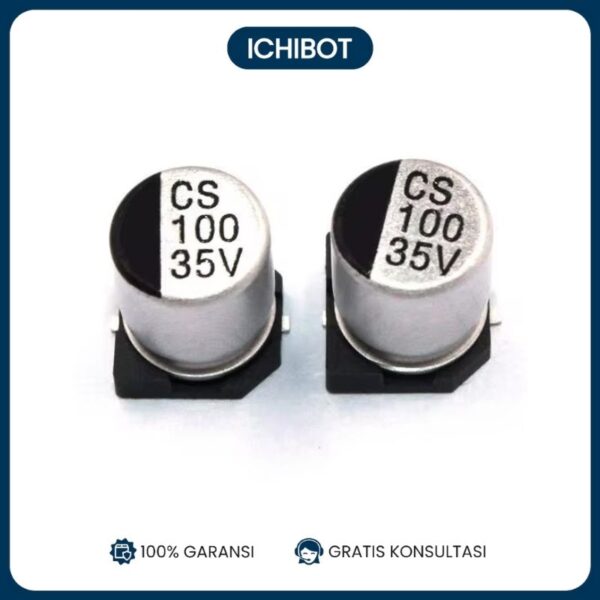 100uF 35v 6.3x7.7 SMD SMT Capacitor Elco Elko Kapasitor 100 uF