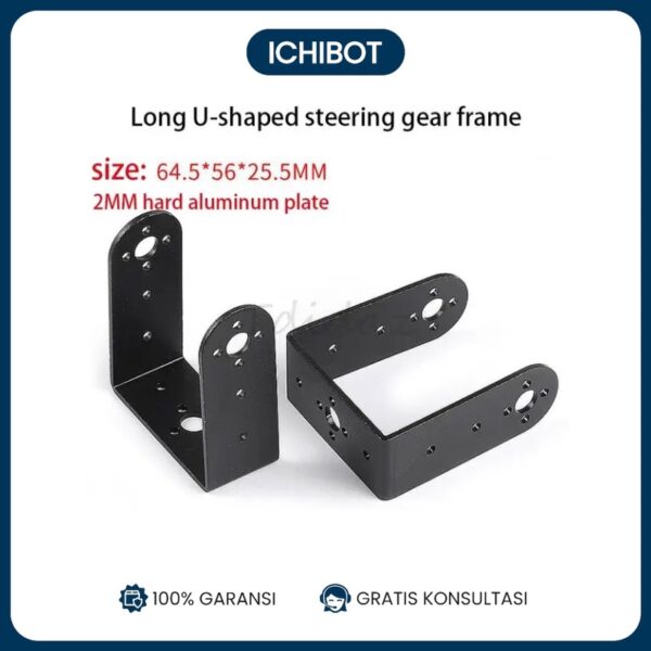 Bracket U Servo Long MG995 MG996R MG945 MG946R Dual Axis Panjang