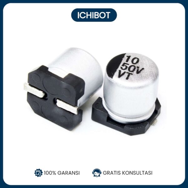 Kapasitor SMD Elco 10uF 50V 5x5.4mm SMT Electrolytic Capacitor