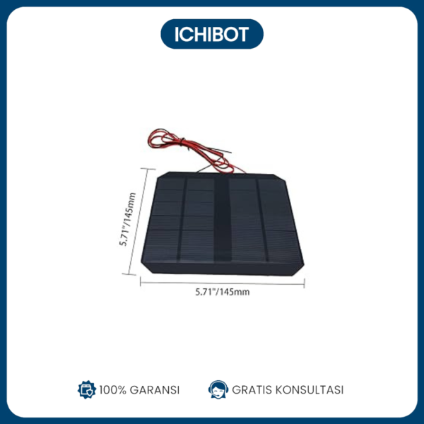 3W 6V 500mA Solar Panel with Wire [145×145 mm]