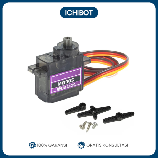 Servo MG90S Metal Gear Micro 9g 360 Derajat Tower Pro Continuous Rotation