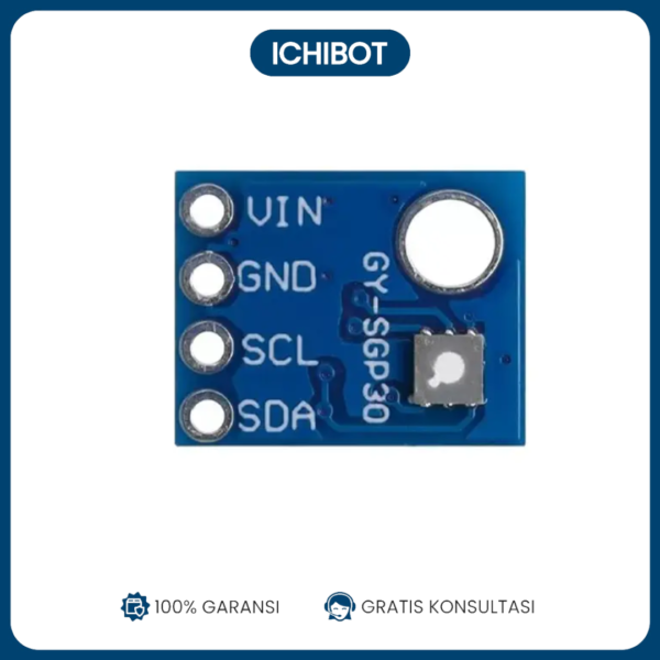 Gy-Sgp30 Sensor Gas Kualitas Udara Tvoc Eco2 Karbon Dioksida CO2 Iic I2c 3.3V 5V