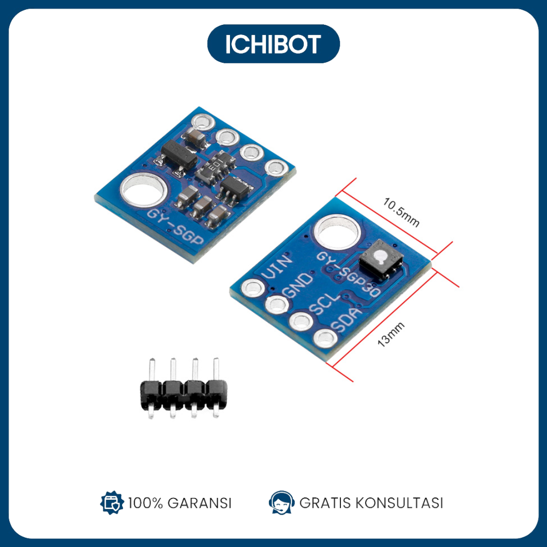 Gy-Sgp30 Sensor Gas Kualitas Udara Tvoc Eco2 Karbon Dioksida CO2 Iic I2c 3.3V 5V - Image 2